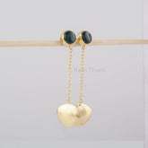 Bloodstone Dangle Earrings - Bloodstone 7mm Fancy Long Gemstone Earrings - 925 Silver Earrings - Bloodstone Drop Earrings - Gift for Bride